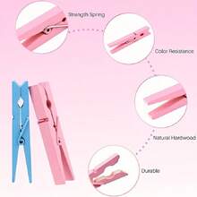 100 Pieces Of Wooden Clips - High-Quality Mixed Color Household Hangers, DIY Handicrafts, Photo And Memo Organization - Decorative Clips For Indoor And Outdoor Use, Creative Design, Composite Wooden Clothes Clips