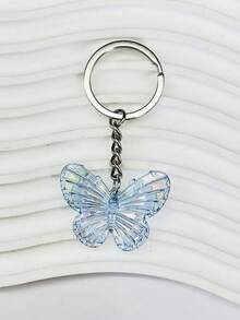 1 件透明亚克力蝴蝶装饰夏季度假风格手机挂绳、钥匙链、手机壳、相机带
