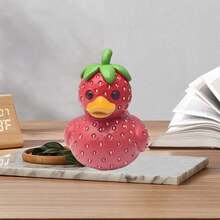 Creative Strawberry Duck Fruit Series Decorative Duck Figurine, Home Decor - Multicolor - View 6