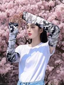 1 Pair Men's Camouflage Cooling Arm Sleeves - Breathable, UV Protection, Sweat-Wicking Polyester, Suitable For Outdoor Sports, Running, Cycling - All Season Use, Ergonomic Design, Hand/Dry Wash, Mixed Colors - Multicolor - View 3