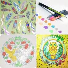 12/24pcs Metal Glitter Gel Pens For School/Office, Adult Coloring Books, Journals, Art Painting, Promotion Pens, School Supplies,Back To School - Multicolor - View 9
