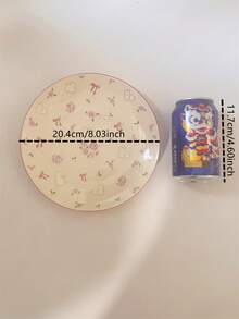 1 件可爱粉色蝴蝶结兔子陶瓷盘子/托盘，6 英寸/8 英寸/10 英寸圆形早餐盘、牛排盘、意大利面盘、下午茶蛋糕甜点盘、沙拉盘、珠宝收纳托盘，适用于家庭、酒店、餐厅、生日礼物、节日礼物