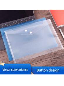 A4 Transparent Buckle File Bag With Label Classification, Plastic, Student Exam Customization, Logo, Paper Storage File Bag,Back To School,School Supplies