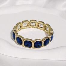 1 件时尚水钻镶嵌合金弹性手链，适合作为情人节、感恩节和毕业典礼的礼物，男女通用 - 方鑽手鍊 - 查看 17