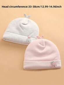 Gorro de 0 a 6 meses para recién nacidos e infantes, gorros de bebé suaves, gruesos y elásticos, adecuados para niñas y niños como accesorio - Multicolor - Ver 8