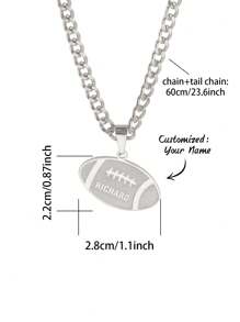 1 Stück personalisierte Halskette in Sportball-Form mit Name, verschiedene Stile, Vatertag, Valentinstag, Geburtstag, Jahrestag, Freunde, Studentenabschluss, Weihnachten, hochwertige Familiengeschenke, geeignet für alle Jahreszeiten
