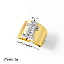 Chunky CZ Crystal 26 Letter Rings For Women Gold Silver Color Wide Rings Initial Jewelry Party Gifts