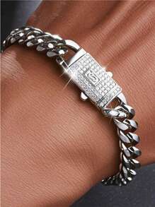 1 Piece Hip Hop Bling Iced Out Gold Silver Color CZ Cuban Miami Chain Necklace Link Chain For Men Rapper Jewelry