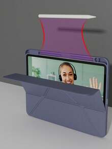 Transparent Acrylic Case Compatible With Ipad Air 11 13 M2 2025 M3 Support Multi Angles Folding Y-Shaped Stand Cover Compatible A16 11th 2024 Air 5 Air 4 10.9 9th 8th 7th 10.2 5th 6th 9.7 10th Gen 2021 Pro 11 12.9 Mini6 7with Pencil Holder, Auto Wake/Sleep-Purple - Lavender Purple - View 5