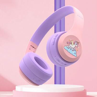 havit Kids Headphones With Sharing Port, Wireless, 85dB Hearing Protection Volume, Skin-Friendly Over-Ear Design, Built-In Microphone, Suitable For IPad/Tablet/Airplane, Blue, 18 Hours Of Playback Time.