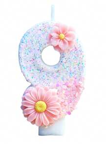 New Double Flower Decorated Numbers 0-9 Birthday Candles, 1st, 2nd, 10th, 11th, 15th, 16th, 18th, 20th, 30th, 40th, 50th, 60th Birthday Candles, Flashing Series, Birthday Cake Candles, Baking Candles, Atmosphere Decor, Suitable For 1-100 Years Old Birthday Party, New Year Party, Bachelor Party, Anniversary, Wedding, Ladies Night