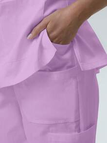 Women's Nursing Pants, Comfortable Pants, Solid Color Simple Multi-Pocket Pants