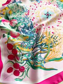 1pc Men's Fashion Versatile Multi-Color Floral Pattern Handkerchief, Suitable For Banquets And Travelling - Pink - View 4