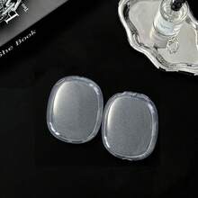 1 Pair Glitter White Transparent Minimalist Headphone Protective Case, Soft Shell, Compatible With Apple Max, High Transparency, Full Coverage