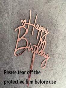 Happy Birthday Decoration Acrylic Christmas Decorations Cake Toppers Cake Pastry Accessory Topper New Years - Rose Gold - View 3