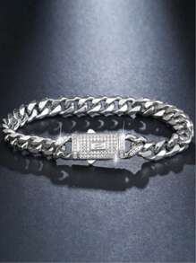 1 Piece Hip Hop Bling Iced Out Gold Silver Color CZ Cuban Miami Chain Necklace Link Chain For Men Rapper Jewelry