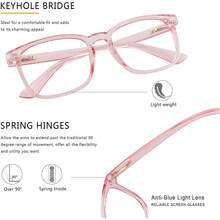 Vintage Square Progressive Multifocal Presbyopic Glasses, Photochromic Gray Sunglasses For Men Women Readers (+0.00/+2.00 Magnification) - Clear Blue - 查看 2