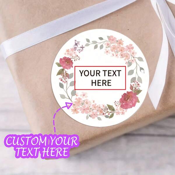 Custom Wedding Keepsake Labels, Paper Thank You Stickers With Custom Name And Date - Elegant Floral Design Set, Suitable For Wedding Stationery And Gifts, School Supplies,Back To School