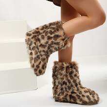 Personalized Winter Boots For Women - Stylish & Cozy Spicy Girl Fur Boots - Mid-Length Snow Boots For Warmth & Comfort - 豹紋 - 查看 6