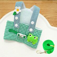 春夏宠物牵引带套装，猫咪和小型犬户外散步服装