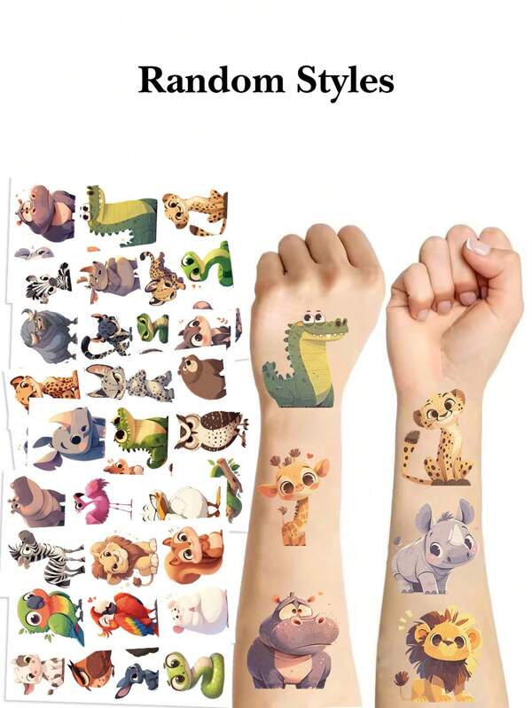 New Children's Cartoon Dinosaur Sea Animals Sweat-Absorbent Fun Underwater Party Temporary Stickers, Vibrant And Cute Cartoon Cute Stickers Stickers, Very Suitable For Birthday Parties, Beach Activities And Christmas Stockings Glitter Makeup Stickers, Is A Perfect Choice For Birthday Party Gifts. , Back To School Gifts