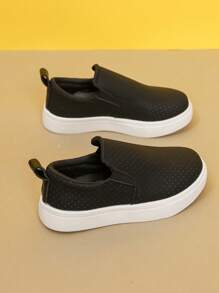 New Design Men's White Slip-On Casual Flat Sneakers, Versatile And Fashionable