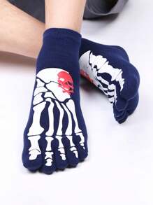 2/1 Paar Socken mit Totenkopf-Klauen Motiv, Gitarren-Jungen Knöchelsocken, Sommer Boden Gitter Zehenstrümpfe, geeignet für den täglichen Gebrauch, Partys, Dating und Bühnenauftritte