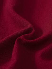 2 piezas Conjunto de pijama de mujer con top de manga corta y shorts, casual y holgado, traje básico de unicolor para uso en el hogar, adecuado tanto para interiores como para exteriores en primavera/verano, Navidad - Burdeos - Ver 10