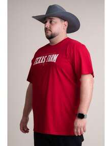 Camiseta Masculina Texas  - Cm401 - Do Xg Ao G2 - Vermelho Bordo