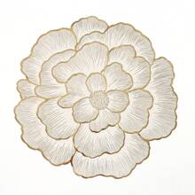 1 pièce/4 pièces/6 pièces/150 pièces Sets de table ronds en PVC style occidental avec motif pivoine, résistants à la chaleur, antidérapants, sets de table décoratifs pour hôtel, restaurant, fête, mariage, festival