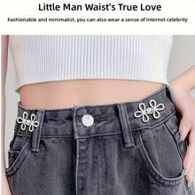 2/4pcs Four-Leaf Clover Buckle Waist Adjusters, Sewingless Adjustable Waistband, Detachable Pants Clips Fit For Various Pants