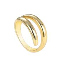 Charm-In 1 件时尚 18K 镀金镂空简约素面女士戒指，情人节礼物 - 金黃色 - 查看 8