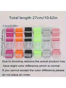 Colorful Adjustable Luggage Strap With Quick Release Buckle - Durable Plastic Anti-Lost Travel Rope, Suitable For Suitcases, Cruise Ship Essentials, And Dormitory Accessories (Pink, Green, Blue, Purple, Orange), Suitcase Strap| Casual Travel Accessories| Strong Connection Clip Bag For School School Accessories School Stuff - Multicolor - View 4