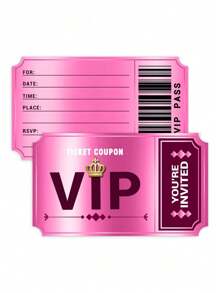 24/12/6 pezzi - Inviti per feste di compleanno a doppio design reversibile con buste, inviti per feste VIP per il cinema, decorazioni per feste di compleanno a tema, inviti per feste di compleanno a doppia faccia con buste, materiali per regali di inviti per feste VIP per il cinema (rosa rosso)