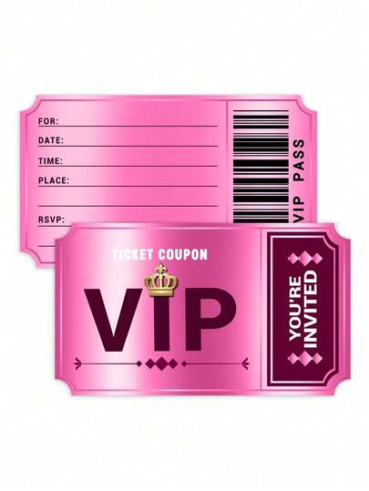 24/12/6pcs-Reversible Design Birthday Party Invitations With Envelopes, Movie VIP Party Invitations, Birthday Invitations, Theme Birthday Party Decorations Double Sided Design With Envelope Birthday Party Invitations, Movie VIP Party Invitations, Giveaway Invitation Supplies Gifts (Rose Red)