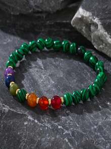 1pc Men's Bohemian - Style Colorful Beaded Bracelet – Perfect For Beach And Casual Outfits, An Ideal Gift For Boyfriends