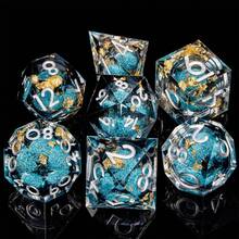 7-Piece D&D Dice Set, Liquid Core Dice, Handcrafted Sharp Edged Resin Dice, Suitable For Role Playing Games - Multicolor - View 2