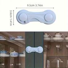 1/2/5/10pcs Premium White Cabinet Door Locks - Locks For Drawer, Cupboards, Fridge, Oven, Closet, Pantry - Adhesive, Easy Installation, Tamper-Proof, Durable Door Latch Locks, Locks For Cupboard