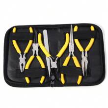 Stainless Steel Yellow Pliers, Mini Crimping Pliers, DIY Craft Tools, Wire Cutters, Jewelry Making Supplies