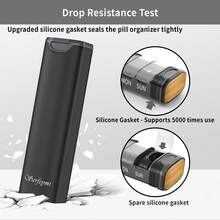 Serfeymi 7天金属药盒，每日用药整理盒，旅行药盒，维生素盒，药品收纳盒（含备用垫圈）