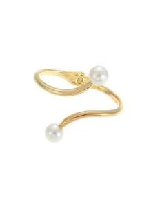 1 pièce Bracelet géométrique minimaliste symétrique orné de perles, bracelet élégant vintage chic de haute qualité pour dame raffinée. Convient pour les déplacements quotidiens, les rassemblements, les voyages romantiques, les rendez-vous, le style de rue, les occasions d'affaires, les couples