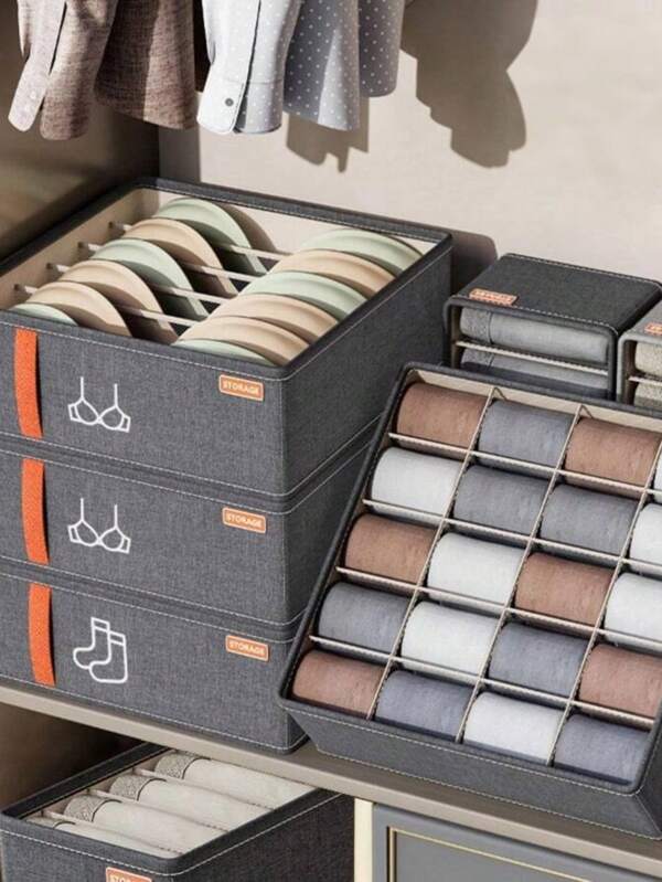 1 pieza Caja de almacenamiento plegable para ropa interior, tipo cajón organizador multirejilla para sujetador, ropa interior, calcetines, cesta de almacenamiento, decoraciones para festivales, decoración de habitaciones, decoración del hogar