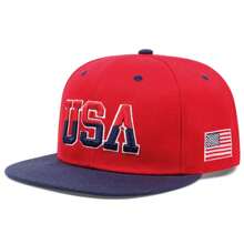 1pc Men's Fashionable Flag Of The United States Embroidery Hip Hop Cap, Fashionable Outdoor Adjustable Sun Protection Unisex Baseball Cap Snapback Hat For Spring And Autumn Travel, Beach Party Halloween