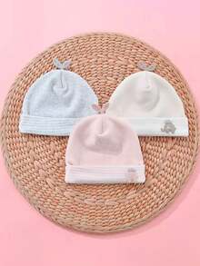 Gorro de 0 a 6 meses para recién nacidos e infantes, gorros de bebé suaves, gruesos y elásticos, adecuados para niñas y niños como accesorio - Multicolor - Ver 4