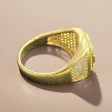Anillo de hombre estilo europeo y de Oriente Medio Hip-Hop con letra "BOSS" de circonita cúbica cuadrada