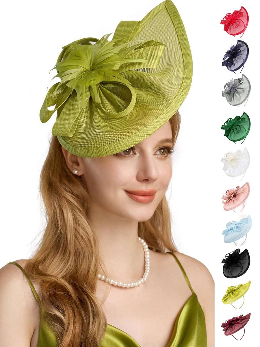 1Pc Tea Party Fascinator Hat For Women Kentucky Headwear Derby Pillbox Church Hat For Cocktail Wedding ,Hair Accessories, Tiny Hats, Mini Fascinator, Mini Cap, School Stuff, Gifts, Classy, Festival Outfits, Rave Accessories