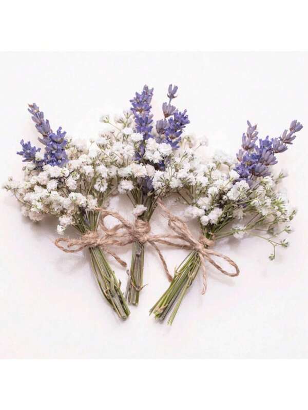 1/2/6/10/12 Pcs Mini Dried Flowers, Bridesmaids Wrist Corsage Bouquet, Wedding Party Decoration, Home Desktop Decor, Bridal & Bridesmaid Vase DIY, Suitable For Thanksgiving, Christmas, Halloween, Fall