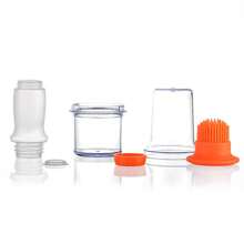 1 pieza Pincel de silicona para aceite con tapa, para untar aceite, salsa, bistec, parrilla, herramienta de cocina