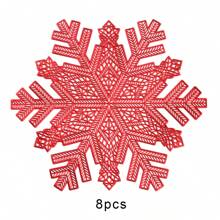 1pc/4pcs/6pcs/8pcs/200pcs Round Snowflake PVC Placemats, Heat-Resistant Non-Slip Decorative Placemats For Western Dining, Hotel, Restaurant, Party, Wedding, Holiday