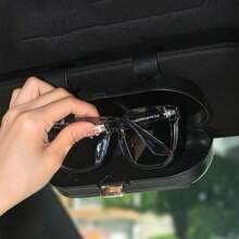 1pc Car Sunglass Holder Clip, Multifunctional Glasses Case On Visor, Convenient Sunglasses Storage Box For Automobile